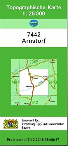 Gebr. - TK25 7442 Arnstorf: Topographische Karte 1:25000 (TK25 Topographische Karte 1:25000 Bayern)