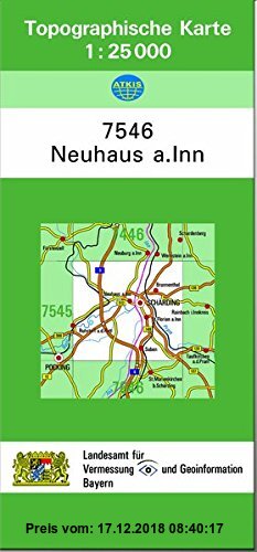 Gebr. - TK25 7546 Neuhaus a.Inn: Topographische Karte 1:25000 (TK25 Topographische Karte 1:25000 Bayern)