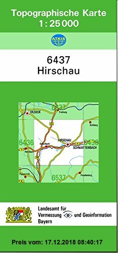 Gebr. - TK25 6437 Hirschau: Topographische Karte 1:25000 (TK25 Topographische Karte 1:25000 Bayern)