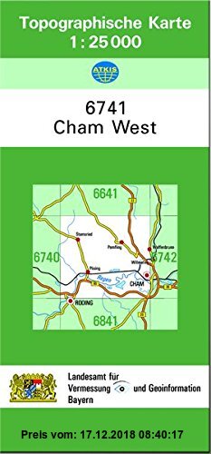 Gebr. - TK25 6741 Cham West: Topographische Karte 1:25000 (TK25 Topographische Karte 1:25000 Bayern)