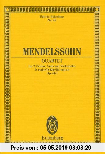 Gebr. - Streichquartett D-Dur: op. 44/1. Streichquartett. Studienpartitur. (Eulenburg Studienpartituren)