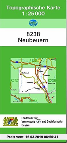 Gebr. - TK25 8238 Neubeuern: Topographische Karte 1:25000 (TK25 Topographische Karte 1:25000 Bayern)