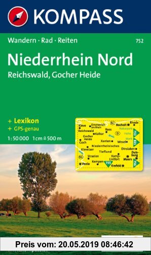 Gebr. - Niederrhein Nord, Reichswald, Gocher Heide 1 : 50 000: Wandern, Rad, Reiten