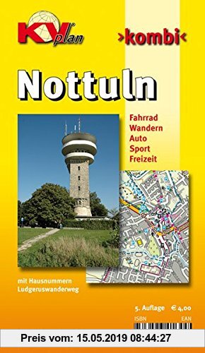 Gebr. - Nottuln: 1:10.000 Gemeindeplan mit Freizeikarte 1:25.000 inkl. Rad- und Wanderwegen der gesamten Baumberge-Region (KVplan Münsterland-Region)