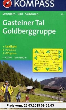 Gebr. - Gasteiner Tal, Goldberggruppe: Wander-, Rad- und Skitourenkarte. Mit Panorama. GPS-genau. 1:50.000