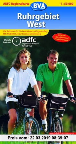 Gebr. - ADFC-Regionalkarte Ruhrgebiet West 1 : 50 000: Zwischen Lippe, Rhein und Bergischem Land. Mit neuem Radverkehrsnetz NRW. Alle Radtouren für Wo
