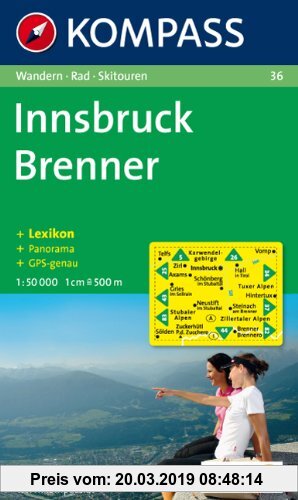 Gebr. - Innsbruck, Brenner: Wandern / Rad / Skitouren. Mit Panorama. GPS-genau. 1:50.000