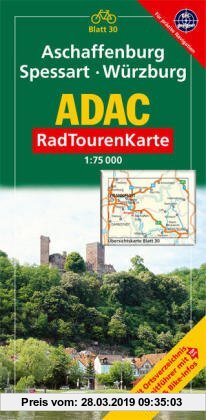 Gebr. - ADAC RadTourenKarte 30. Spessart, Aschaffenburg, Würzburg. 1 : 75 000: Mit Ortsverzeichnis, Freizeitführer mit Bahn & Bike-Infos