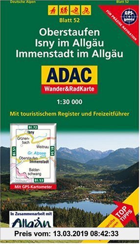 Gebr. - Oberstaufen, Isny im Allgäu, Immenstadt im Allgäu: 1:30000. Deutsche Alpen. GPS-genau