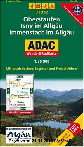 Gebr. - Oberstaufen, Isny im Allgäu, Immenstadt im Allgäu: 1:30000. Deutsche Alpen. GPS-genau