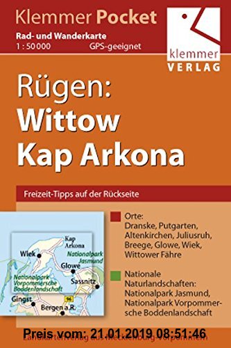 Gebr. - Klemmer-Pocket, Rad- und Wanderkarte Rügen: Wittow, Kap Arkona: GPS geeignet, Erlebnis-Tipps auf der Rückseite. 1:50000
