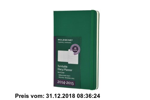 Gebr. - Moleskine Drehbarer Kalender 2014/2015, wöchentlich, Large Hard Cover, oxyd-grün
