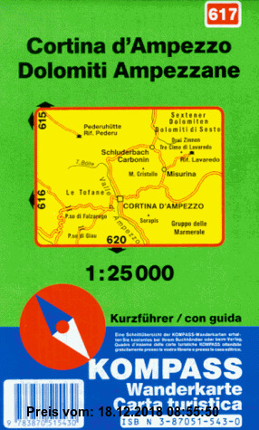 Gebr. - Kompass Karten, Cortina d' Ampezzo, Dolomiti Ampezzane (Carte de Randon)
