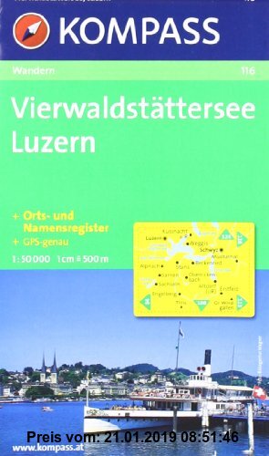 Gebr. - Vierwaldstätter See, Luzern 1 : 50 000: Wanderkarte. GPS-genau