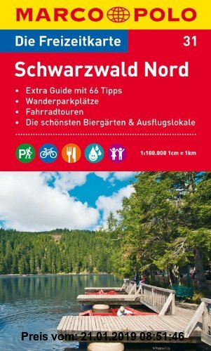 Gebr. - MARCO POLO Freizeitkarte Schwarzwald Nord 1:100.000: Extra Guide mit 66 Tipps. Wanderparkplätze. Fahrradtouren. Die schönsten Biergärten und A