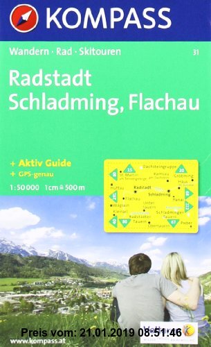 Gebr. - Radstadt, Schladming, Flachau: Wander-, Rad- und Skitourenkarte. GPS-genau. 1:50.000