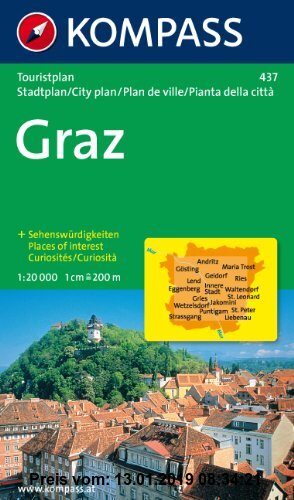 Gebr. - Graz: Touristplan mit Sehenswürdigkeiten. 1:20000