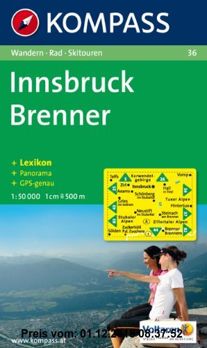 Gebr. - Innsbruck, Brenner: Wandern / Rad / Skitouren. Mit Panorama. GPS-genau. 1:50.000