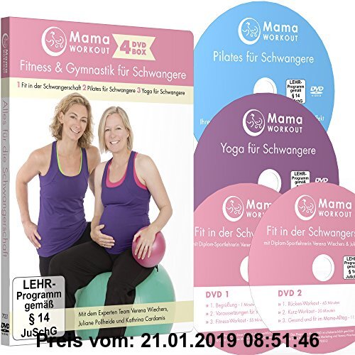 MamaWORKOUT - Fitness & Gymnastik für Schwangere - 4-DVD-Box zum Sparpreis ++ 1. Fit in der Schwangerschaft (2 DVDs) ++ 2. Pilates für Schwangere ++ ... Schwangere ++ von Expertin Verena Wiechers