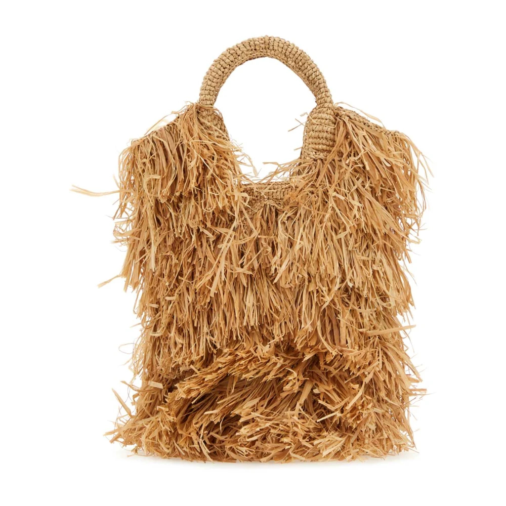 Ieti Kifafa Mini Tote Bag - Dames - Handtassen - Beige - ONE Size - Katoen - Tassen