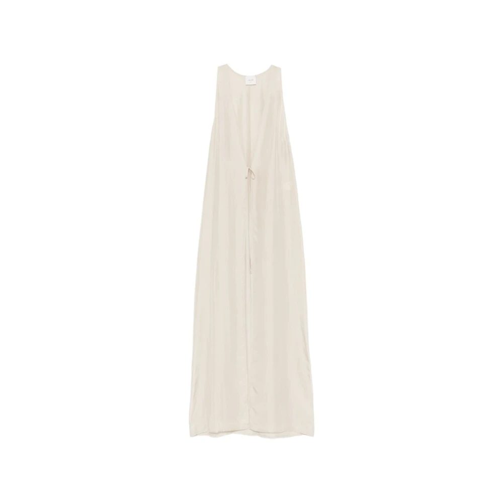 Zijden Maxjurk - Dames - Maxi kleedjes - Wit - S - Kleedjes