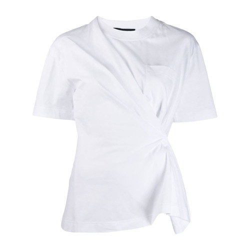 Cédric Charlier Camiseta com detalhe de pregas - Branco