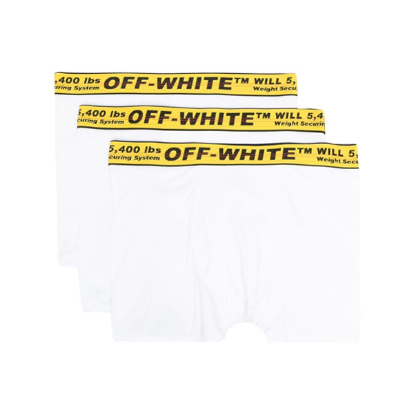 Off-White Kit 3 cuecas boxer com logo - Branco