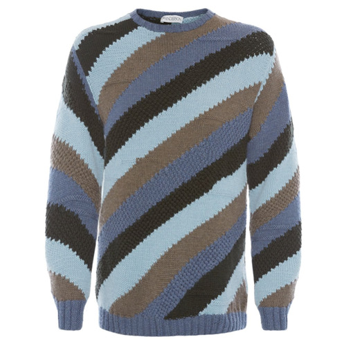 JW Anderson Suéter de tricô com listra - Azul
