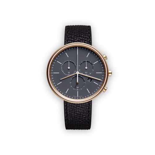 Uniform Wares Relógio 'M40 Chronograph' de couro e aço inoxidável - Preto