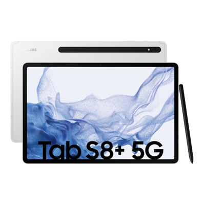 Samsung X806B Galaxy Tab S8+ 5G 256 GB (Silver) 12,4" WQXGA+ Display / Octa-Cora / 8GB RAM / 256GB Speicher / Android 12.0