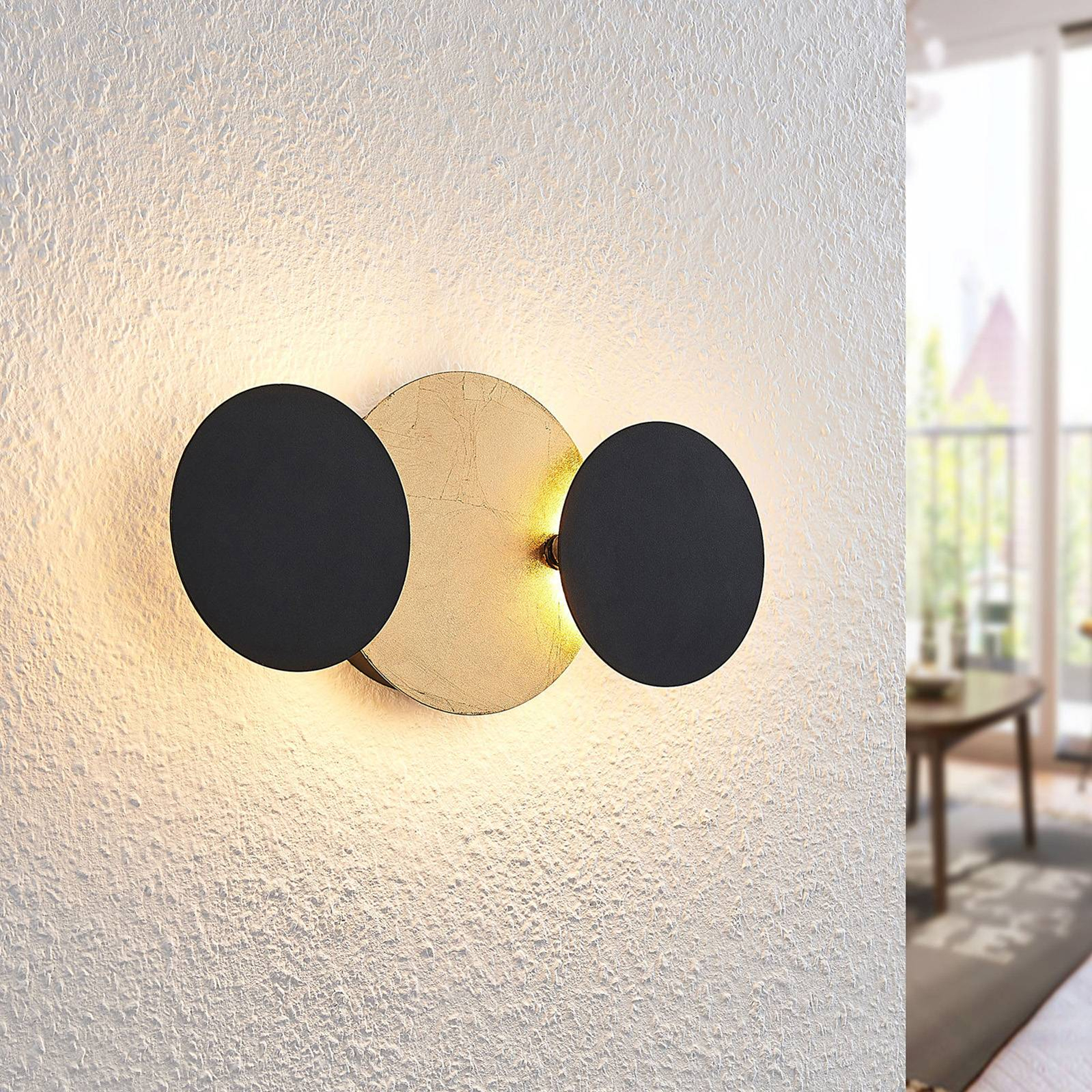 Lindby LED Wandleuchte Ignazia – 2-flammig, Schwarz, Modern, Mit Inkl. LED-Leuchtmittel, Für Wohnzimmer & Flur