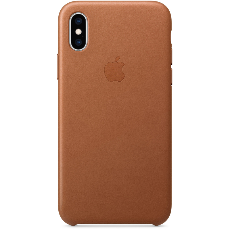 Apple Coque cuir (iPhone XS) havane