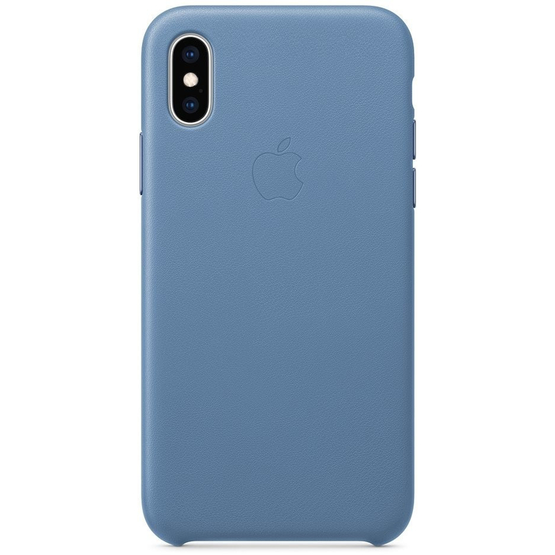 Apple Coque cuir (iPhone XS) bleuet
