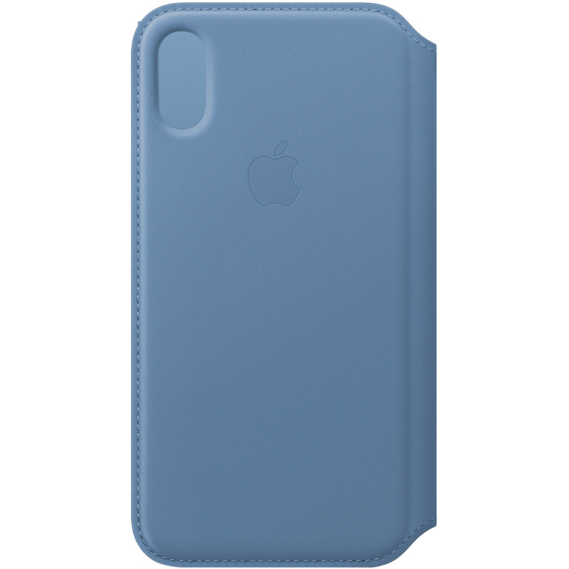 Apple Étui folio cuir (iPhone XS) bleuet