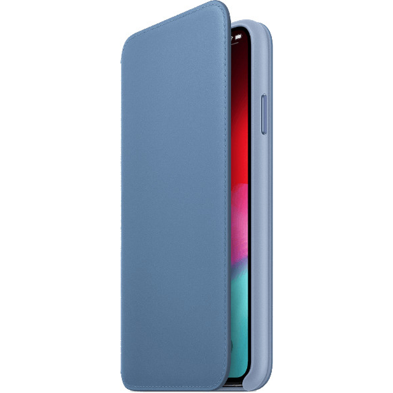 Apple Étui folio cuir (iPhone XS Max) bleuet