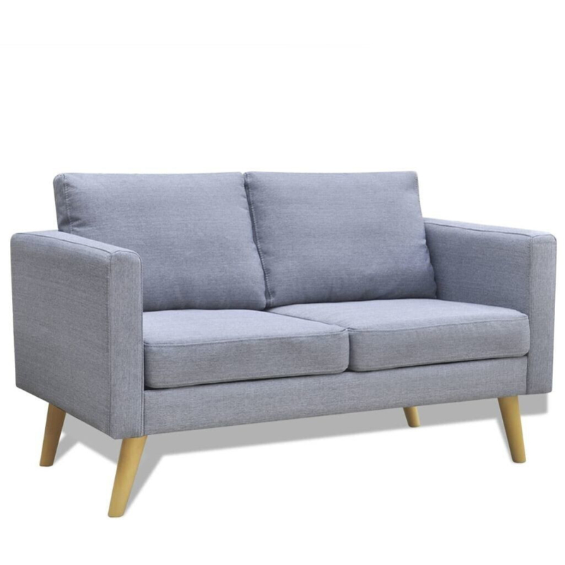 VidaXL Canapé 2 places en tissu gris clair
