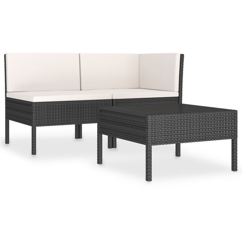 vidaXL Garden Lounge Set Black (310186)