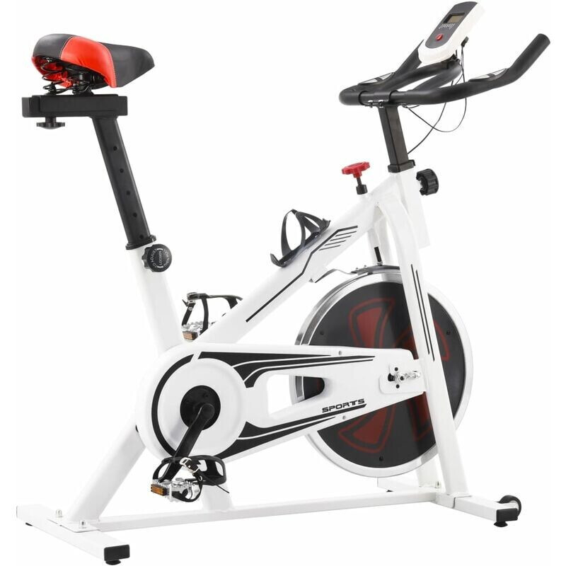 VidaXL Vélo d'appartement blanc et rouge
