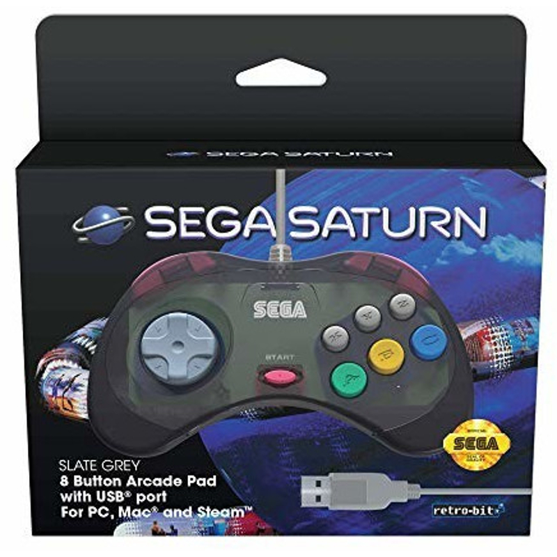 Retro Bit Sega Saturn 8-Button Arcade Pad USB