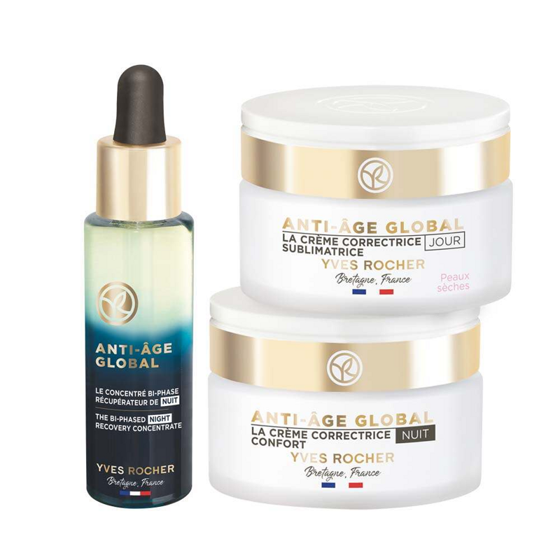 Setti - Anti Age Global - dry skin (Seerumi, päivävoide, yövoide)