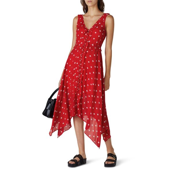 The Kooples Red Polka Dot Sleeveless Dress red-white-print