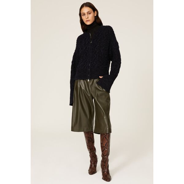 3.1 Phillip Lim Chunky Knit Zip Up Cardigan blue