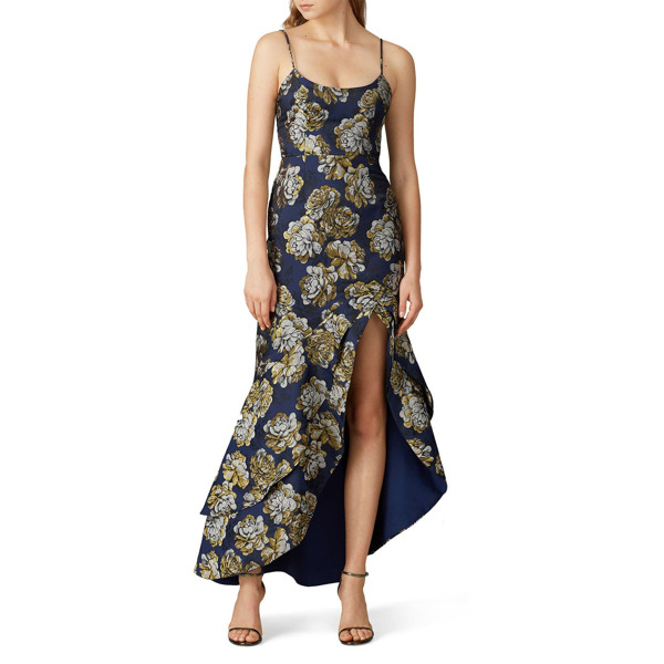 Hutch Navy Floral Malia Gown blue-print