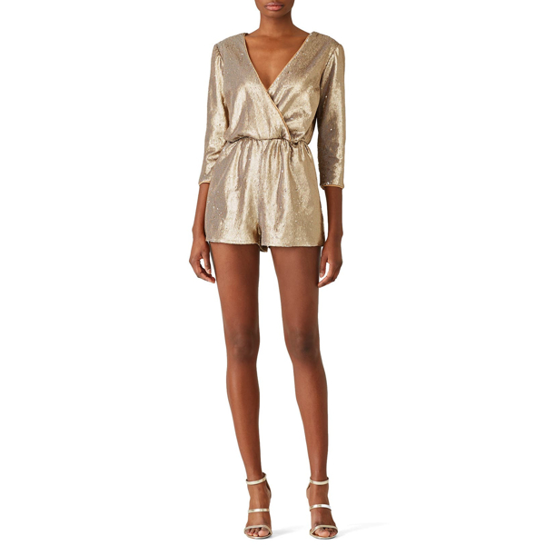 Ali \u0026 Jay Gold Sequin Romper gold 