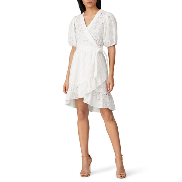 broderie anglaise wrap dress