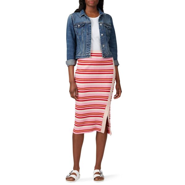 525 America Striped Snap Rib Skirt pink-print