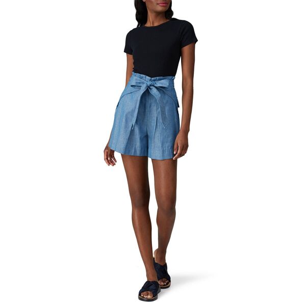 3.1 Phillip Lim Chambray High Waisted Shorts Blue