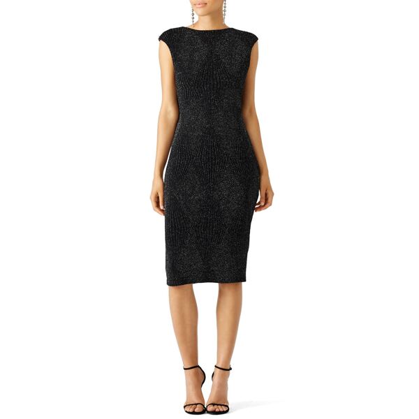 Shoshanna Shimmering Chevron Dress black