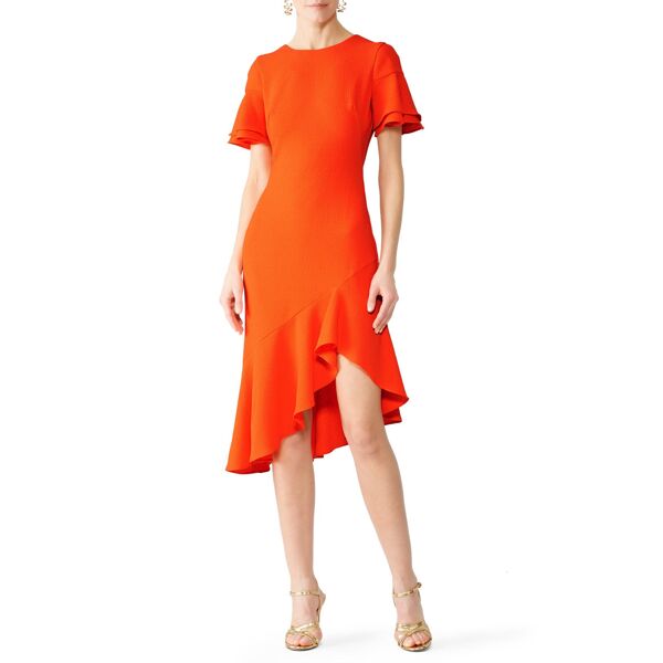 Black Halo Ruiz Dress orange