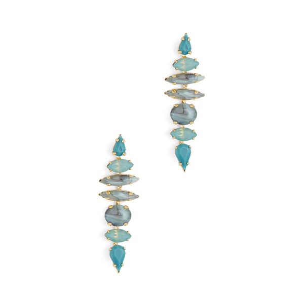 Elizabeth Cole Knox Drop Earrings green-gold
